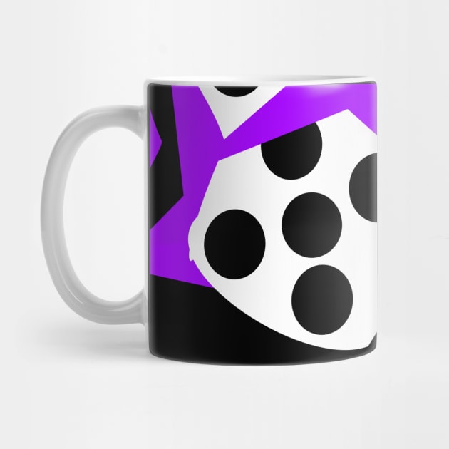 Lucky Purple Roll the Dice! Abstract retro pop in vivid purple, black and white. by innerspectrum